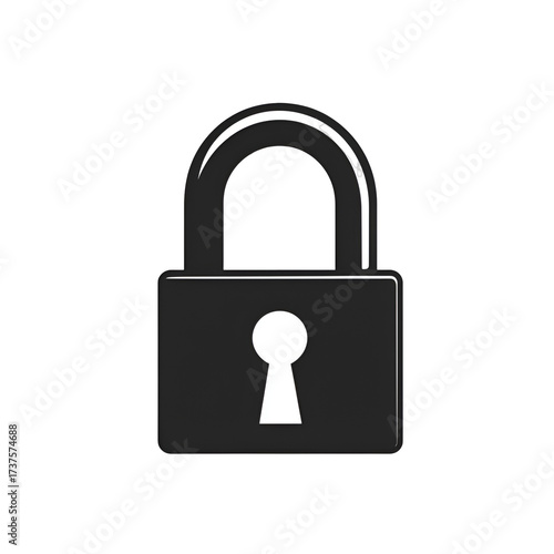 Simple black lock icon with transparent background
