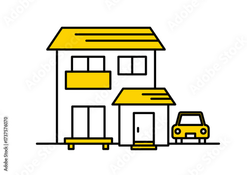 一戸建てのアイコンイラスト / ベクター