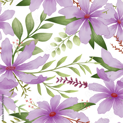 orchid flower watercolor vector illustration seamless pattern. Wedding invitation, print, sublimation, mug, tumbler