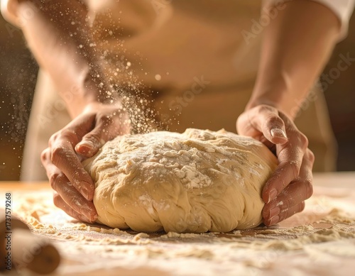 Close-up of a baker's hands