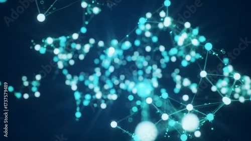 Mesmerizing digital plexus of thousands of glowing teal and white nodes pulsating, connected by shimmering lines against a midnight blue void with bokeh. Concept of futuristic data flow.