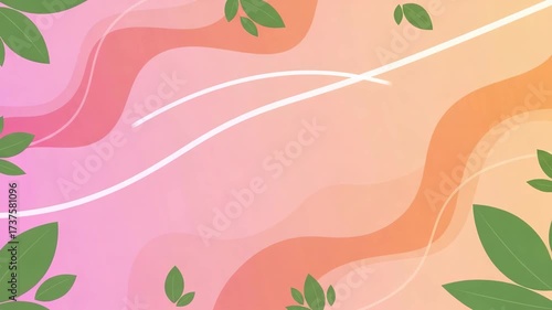 Abstract Organic Shapes and Leaves Background.