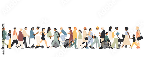 Different people walking. Street concept.