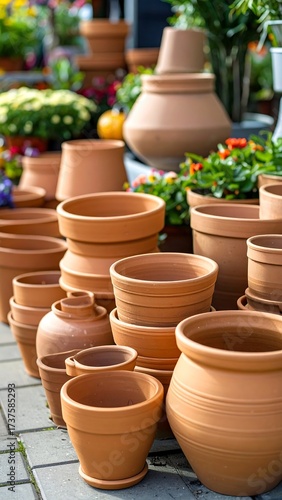 Wallpaper Mural Terracotta pots displayed in a garden center Torontodigital.ca