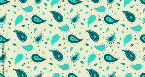 Floral pattern poster with retro heritage. Tissue sparse to geometry tradition. Victorian background and print ethnicity.