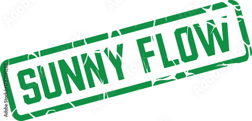 Green textured Sunny Flow stamp emphasizing a vibrant and fluid concept or idea