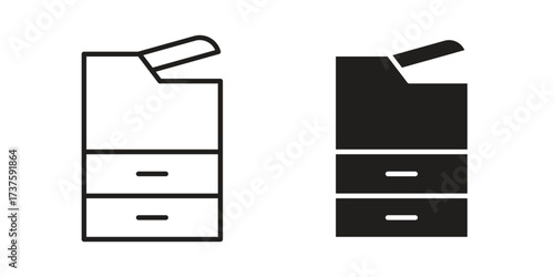 Copier icon art in black and white