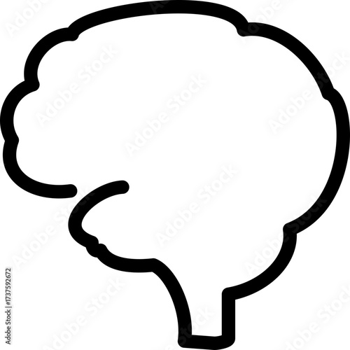 Human brain outline – mental health and psychology