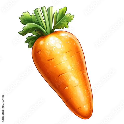 Single carrot with vibrant orange color and detailed texture