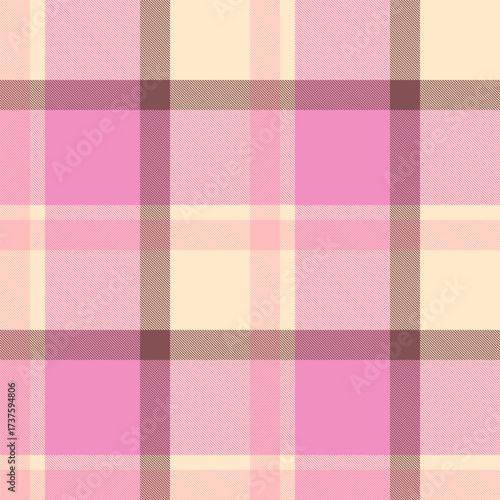 A stylish, seamless plaid pattern in soft pink and beige tones. Versatile design, great for backgrounds, textiles, crafts, and web design. Evokes comfort, and warmth.