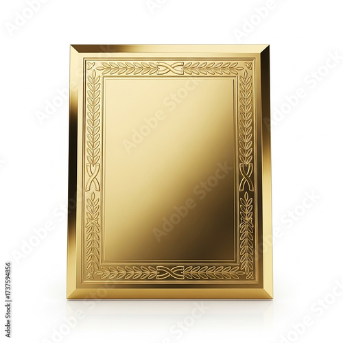 Golden Award Plaque with Laurel Wreath Border metallic