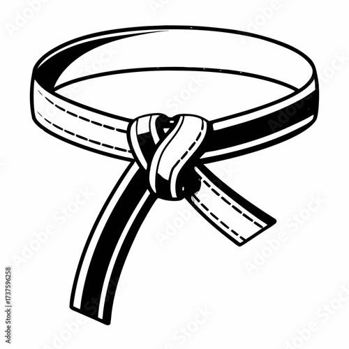 Martial Arts Belt Vector Symbol of Karate Uniform Traditional Equipment
