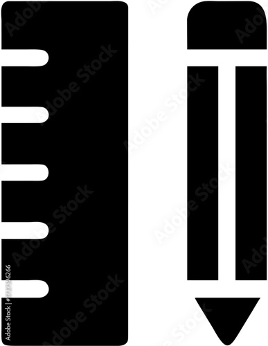 Ruler and Pencil Writing Tool Measuring Instrument Stationery Supply Education