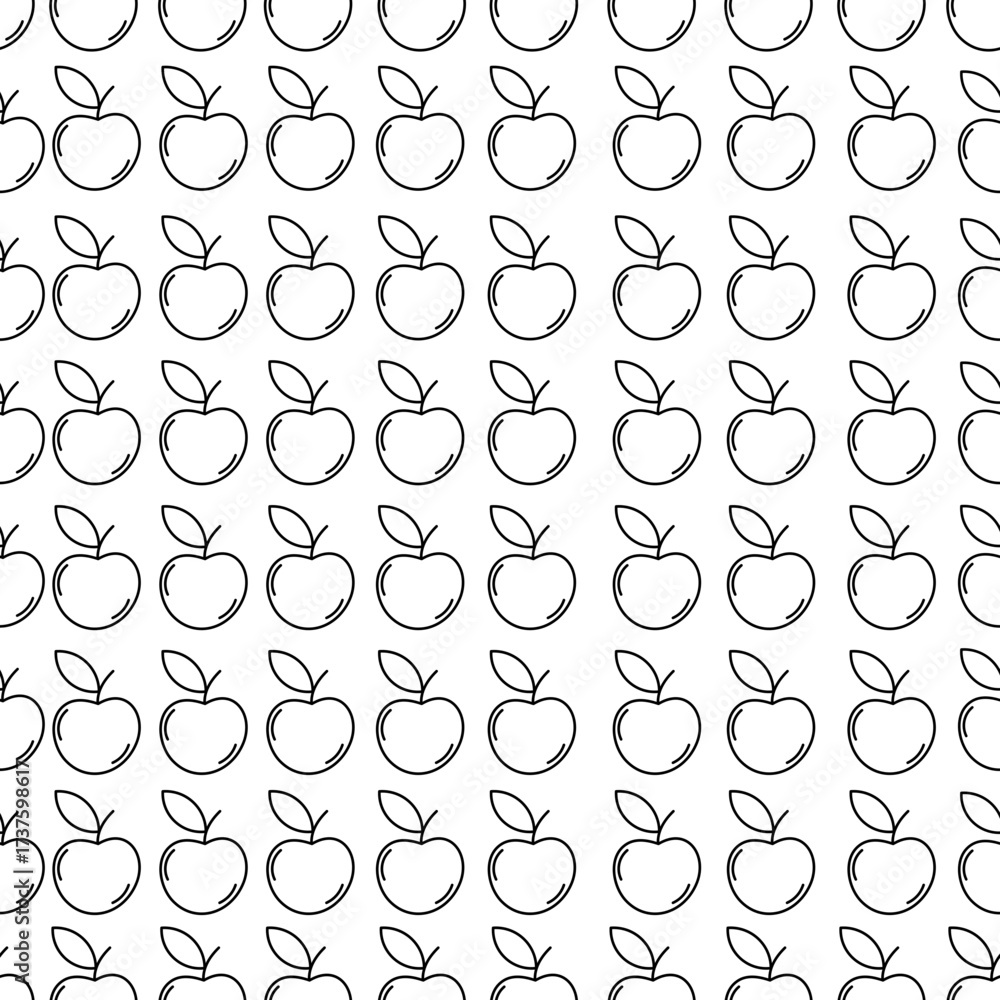 Fototapeta premium Fruit Outline Seamless Pettern