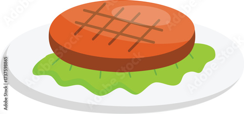 vector illustration of a slice of  meat 
