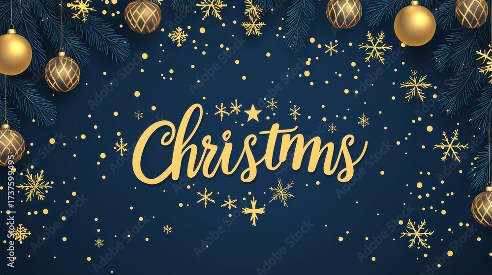 Fototapeta premium christmas background with golden balls