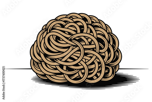 Tangled Spaghetti Vector Illustration Design