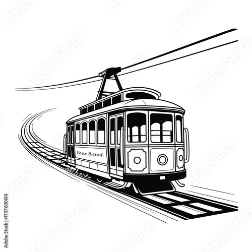 Tram Vector Illustration City Transport Urban Travel Public Design