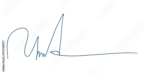 Blue Pencil Underline - Hand drawn horizontal chalk, marker or pencil lines. Design element for emphasis, text lines and decoration. Set on transparent background.