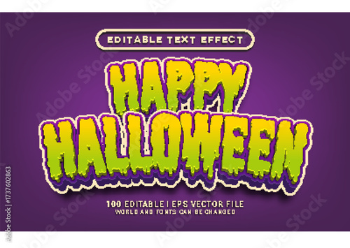 happy halloween modern editable text effect design