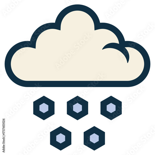 cloud with ice pellets hail icon