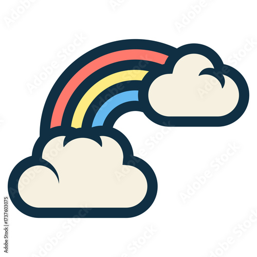 clouds with rainbow icon