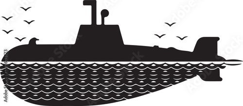 Collection of diverse watercraft silhouettes including ships submarines and ferries