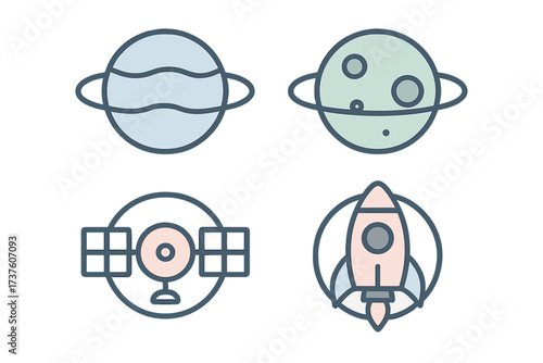 Space-themed icons collection