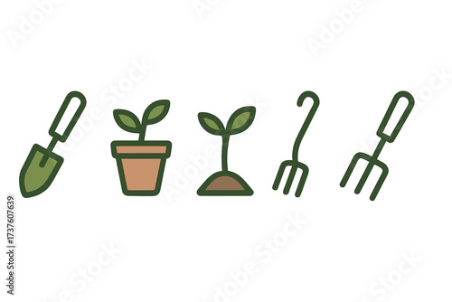 Collection of gardening icons