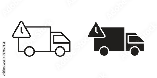 Delivery delay icon art in black and white