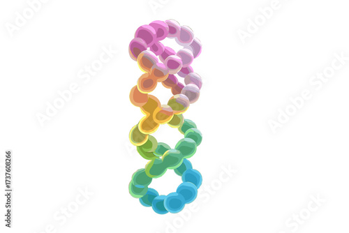 Colorful spiral of spheres in gradient shades