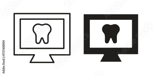 Dental X ray icon art in black and white