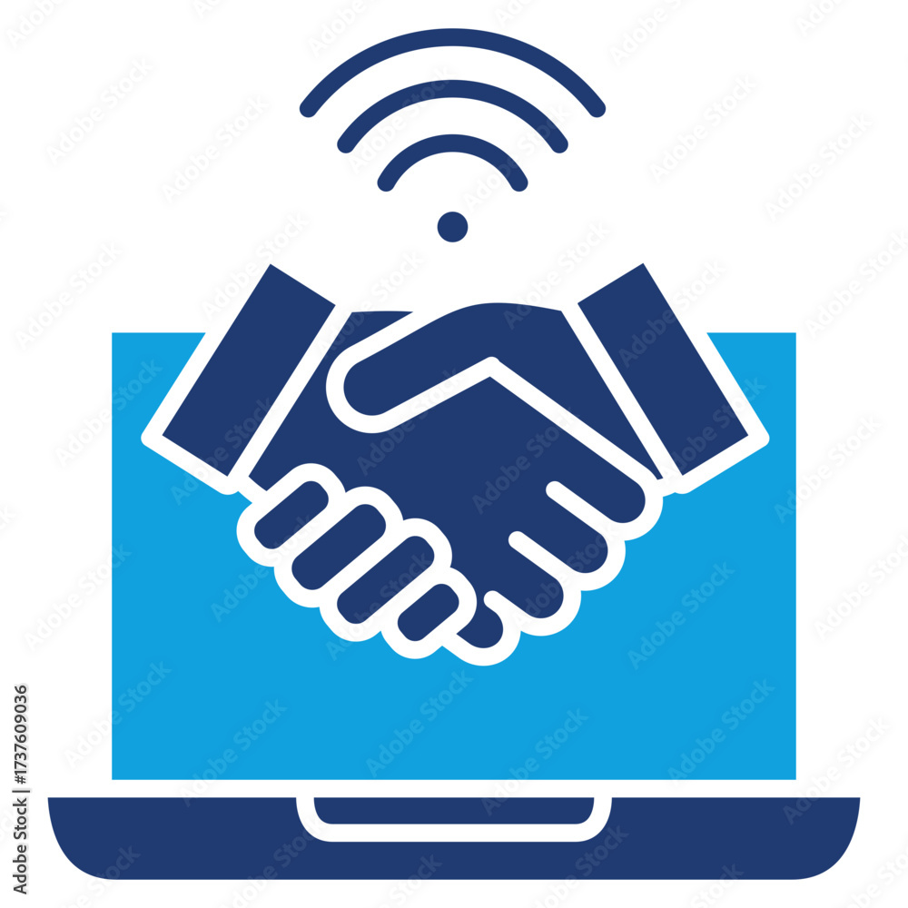 Obraz premium Collaboration Flat Blue Icon
