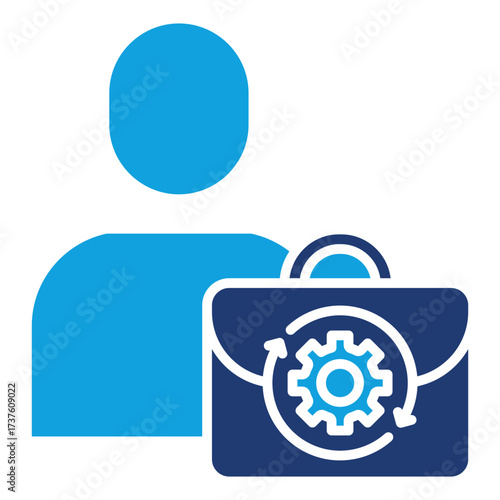 Fleksible Work Flat Blue Icon