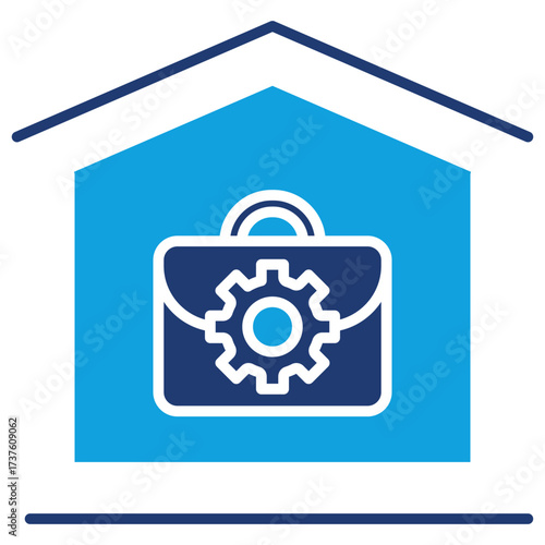 Home Office Flat Blue Icon
