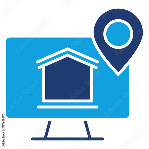 Location Flat Blue Icon
