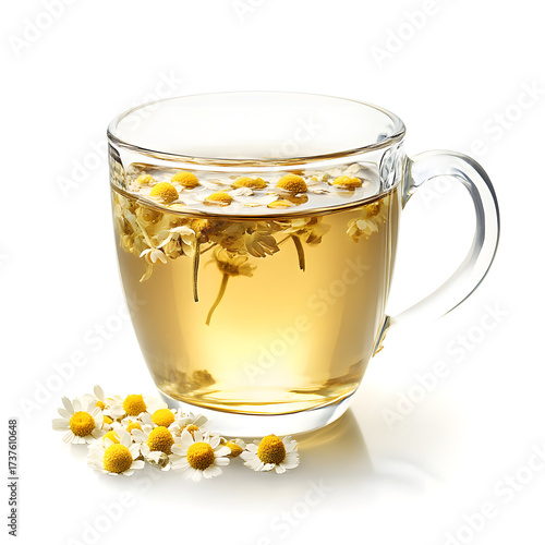 Natural Wellness Beverage – Chamomile Tea with Dried and Fresh Flowers