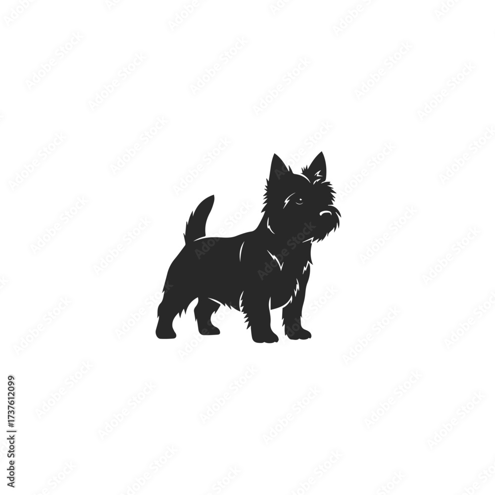 Obraz premium Silhouette of a West Highland White Terrier dog.