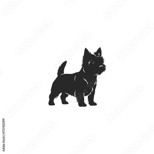 Silhouette of a West Highland White Terrier dog.