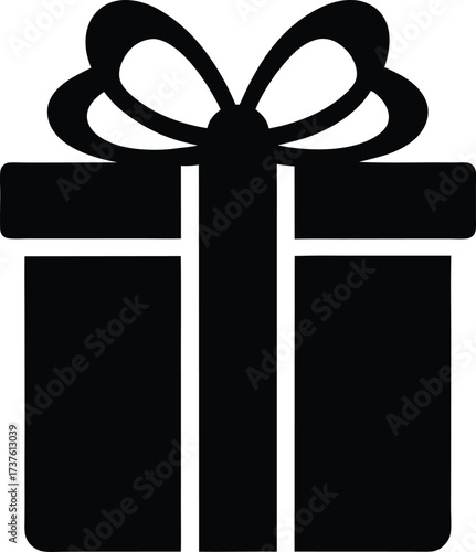 gift box silhouette vector illustration on white background