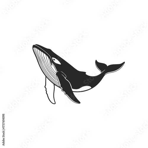 Stylized Silhouette of a Humpback Whale