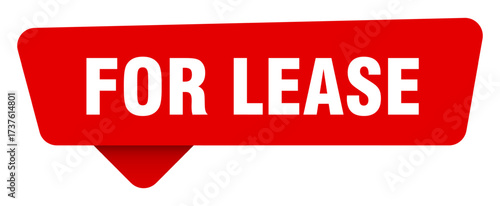 for lease red sticker isolated on transpatent background. for lease sign