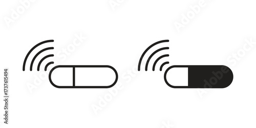Dog microchip icon art in black and white