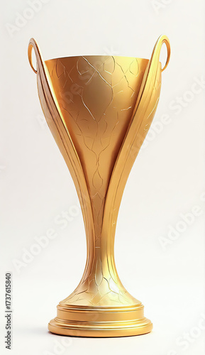 golden cup isolated on white