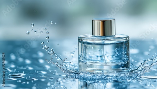 Wallpaper Mural Perfume bottle with splash on surface Torontodigital.ca