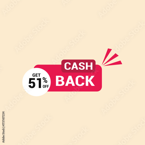 51% cash back offer icon vector a must have for savvy shoppers seeking incredible deals and discounts
