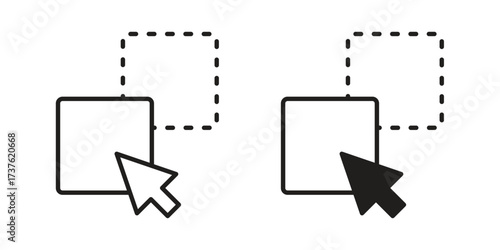 Drag and drop icon art in black and white