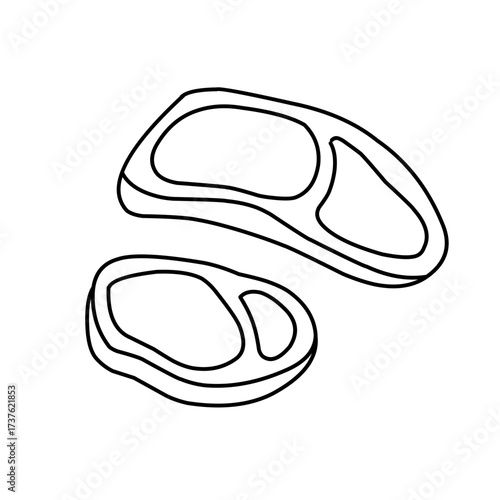 hand drawn raw meat icon