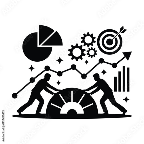 Business team working together to achieve financial growth and success