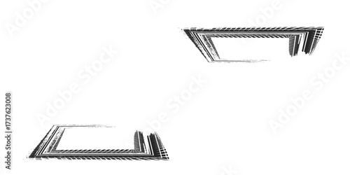 Tire track. Car, bike, motorcycle tyre mark with grunge effect isolated on white background. Wheel footprint on the road. Top view of rubber protector mark. vector
